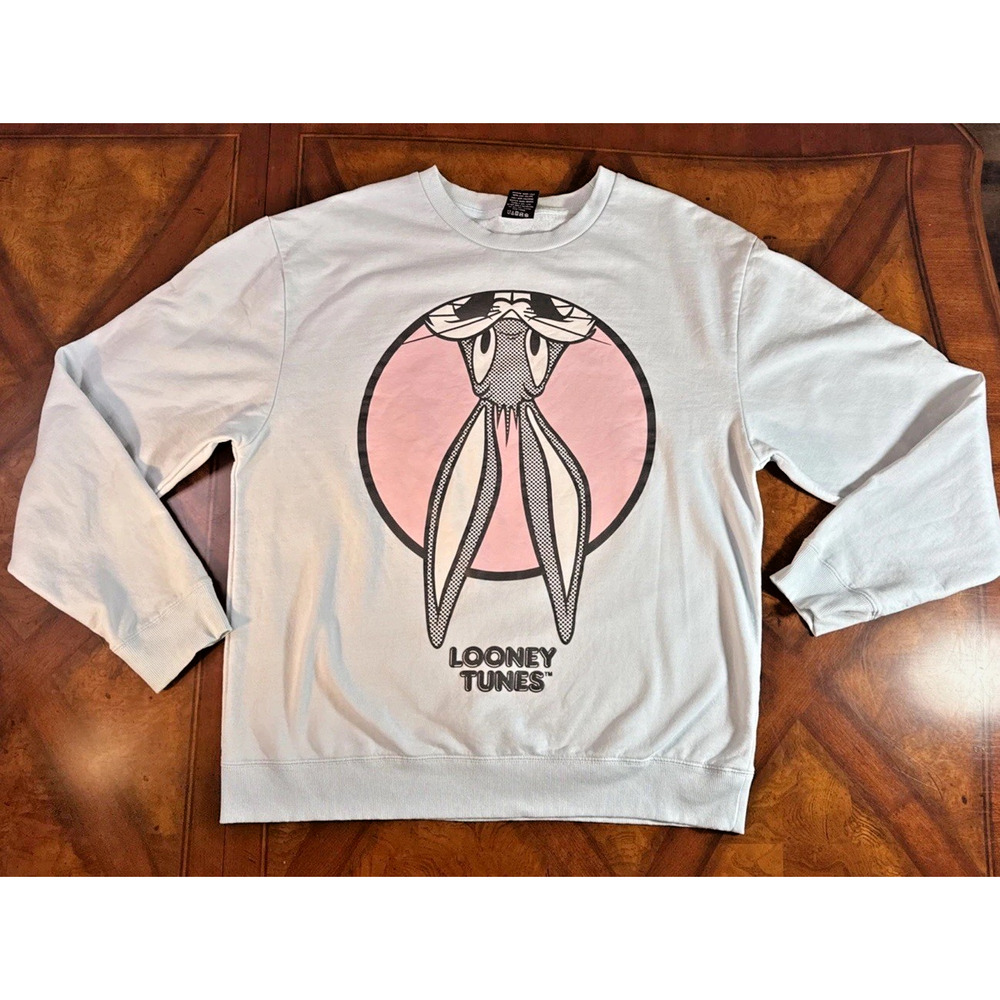 Looney Tunes Bugs Bunny Fleece Graphic‎ Crewneck Sweatshirt Mens XXL
